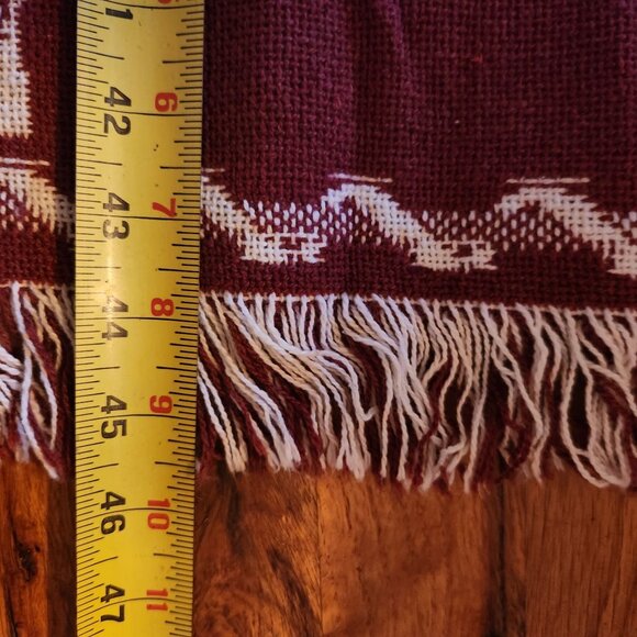 Vintage Christmas Woven Cotton Throw Blanket 47" X 70" Made In Spain With Fringe - Picture 4 of 5